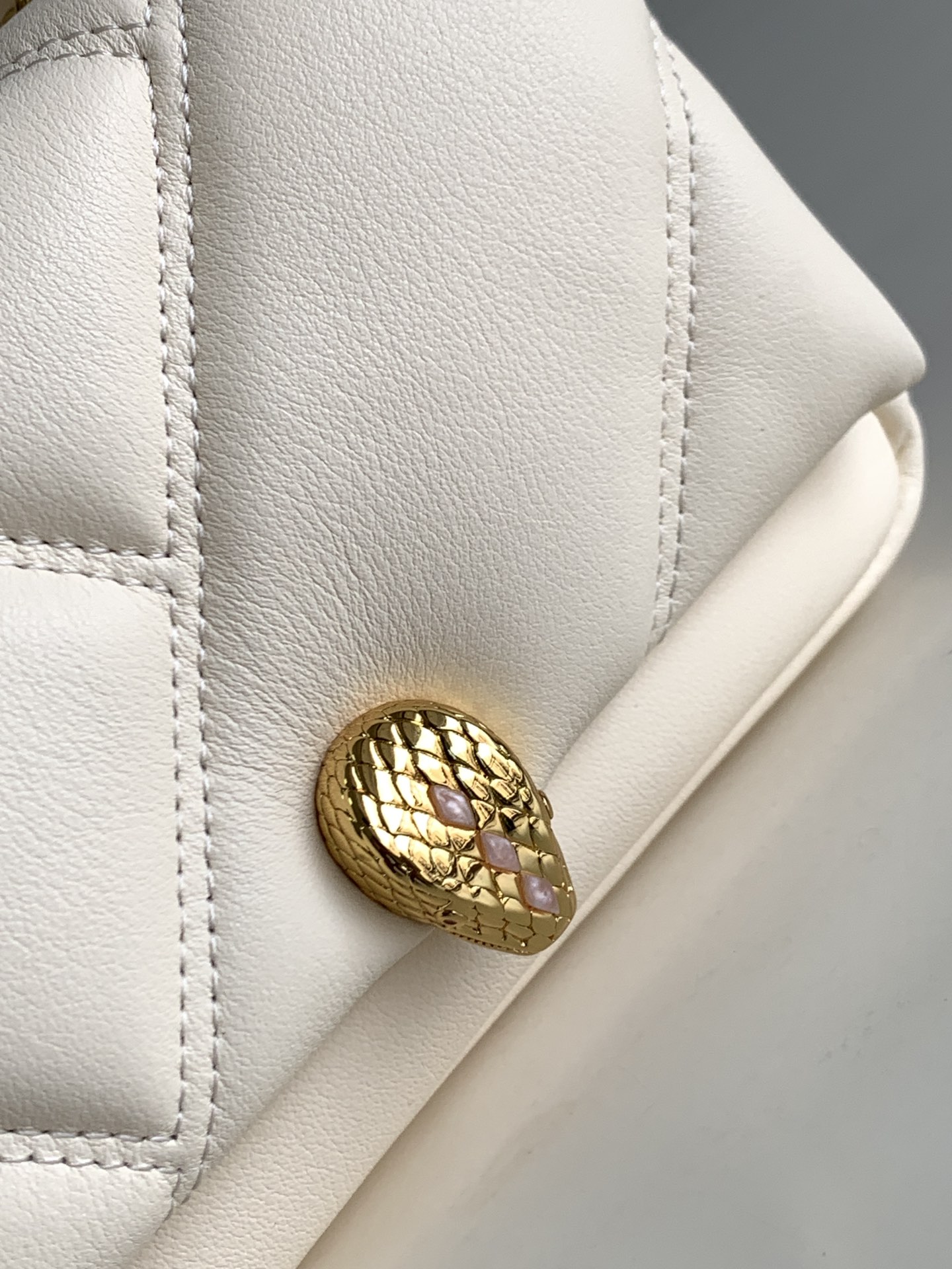 Bvlgari Serpenti Cabochon Crossbody Mini Bag White